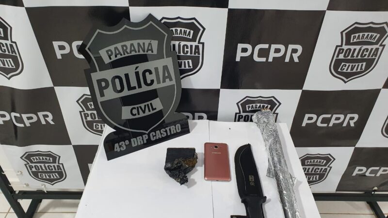 Polícia Civil prende rapaz por tráfico de drogas em Castro