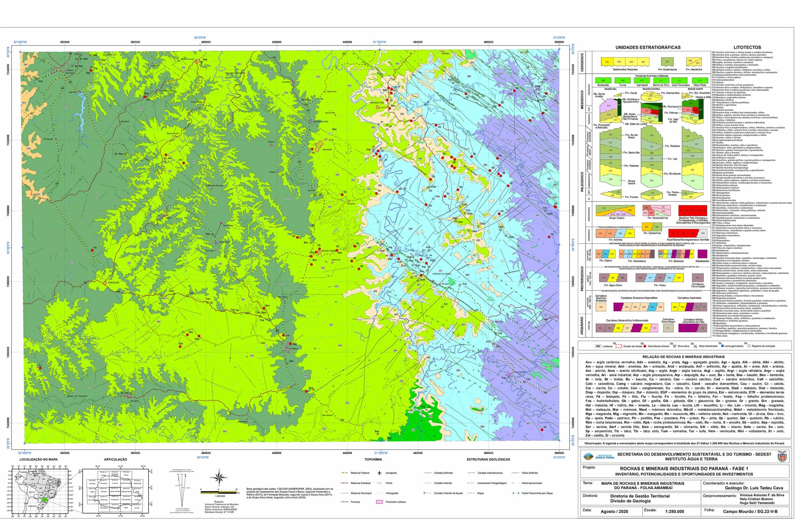 Governo disponibiliza mapas sobre rochas e minérios no Paraná