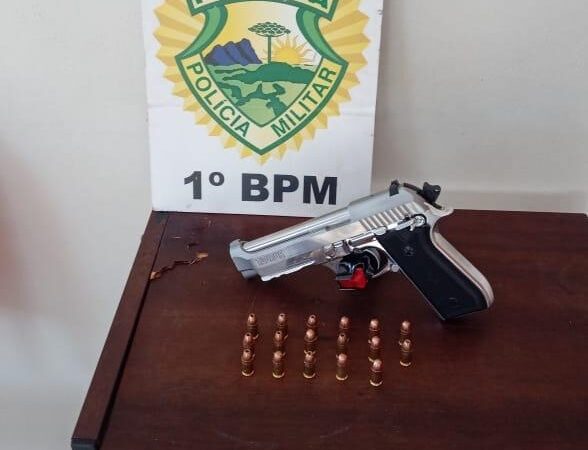 PM faz apreensão de pistola com dezessete munições em PG
