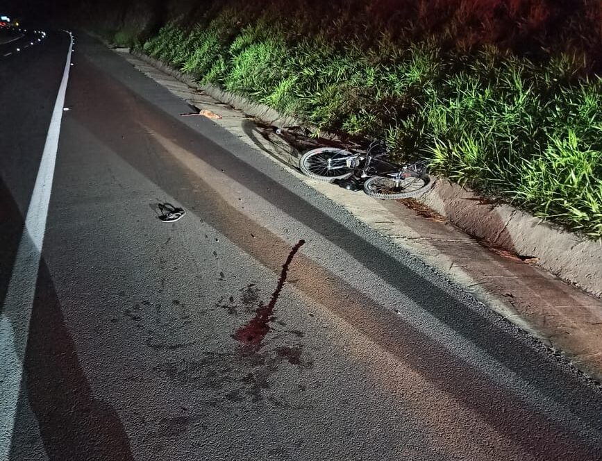 Ciclista é atropelado em Jaguariaíva