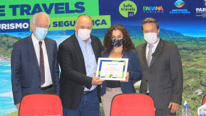 Paraná recebe de entidade internacional selo e título de embaixador do turismo seguro em relação à Covid-19