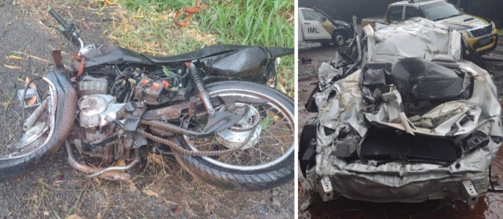 Bandido em fuga colide e mata motociclista em Curiúva