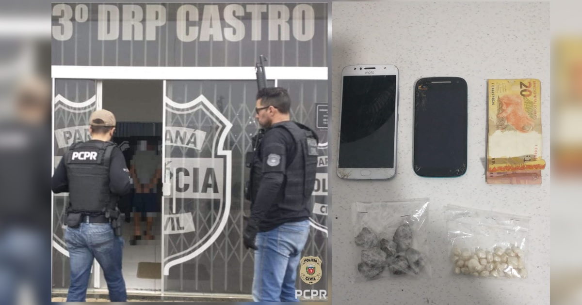Polícia Civil prende duas pessoas em Castro com envolvimento em assalto e drogas