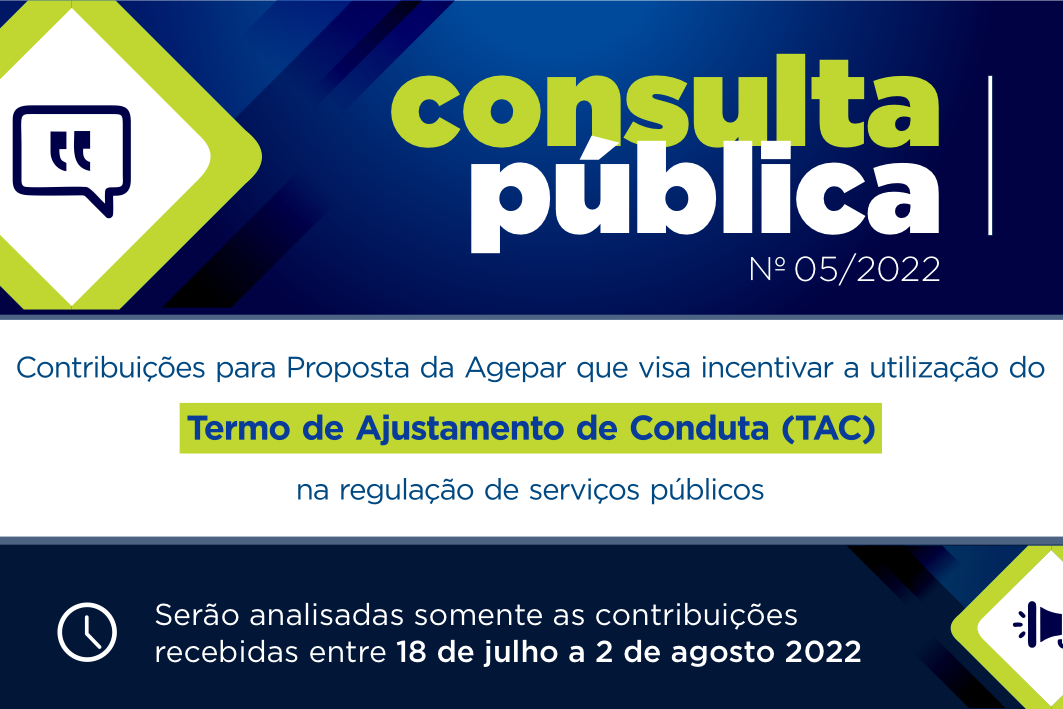 Agepar lança na semana que vem consulta pública sobre utilização do TAC nos serviços regulados