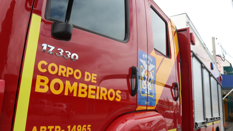 Princípio de incêndio atinge cabine de caminhão na BR-376, trecho entre Ponta Grossa e Curitiba