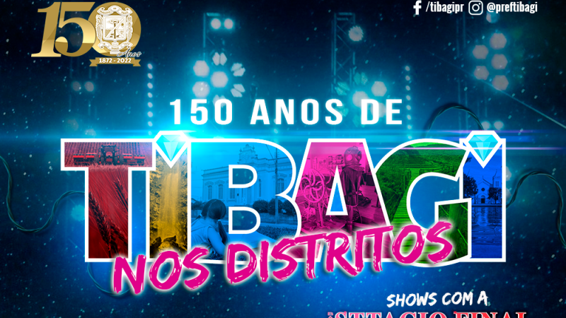 Neste sábado, prefeitura promove evento 150 anos de Tibagi nos distritos em São Bento/Alto do Amparo