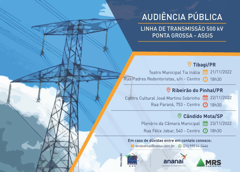 Audiência Pública sobre linha de transmissão acontece em Tibagi