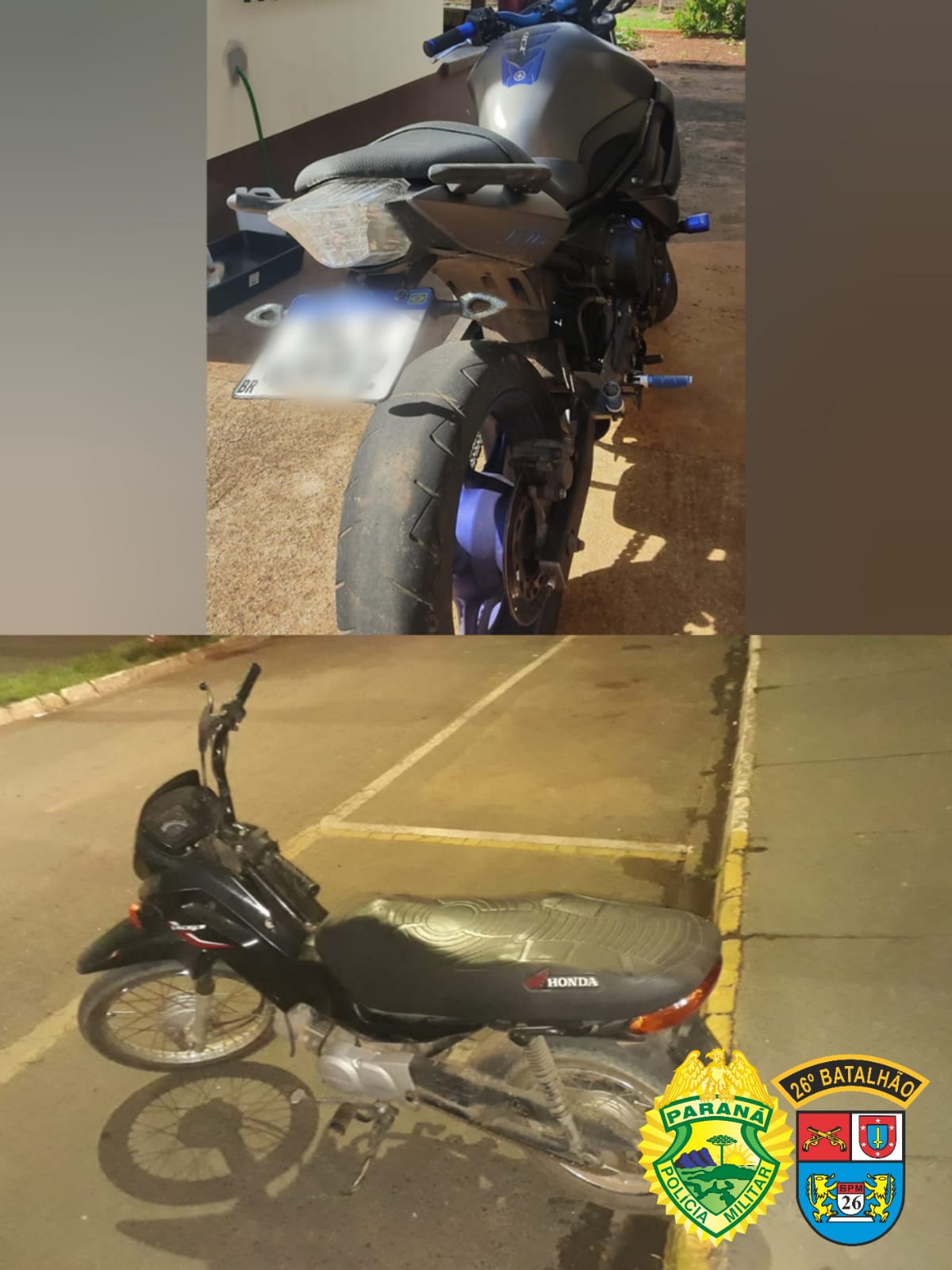 PM recupera duas motocicletas furtadas na região