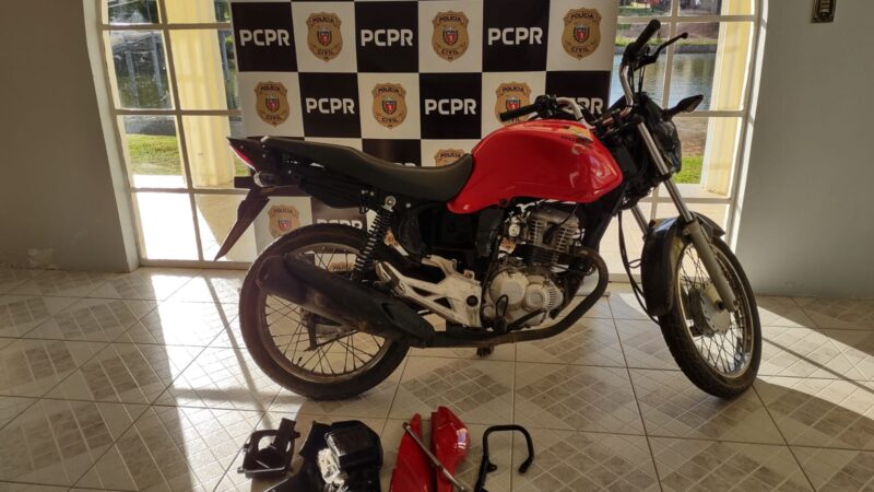 Ação integrada entre policias Civil e Militar resulta na recuperação de motocicleta furtada
