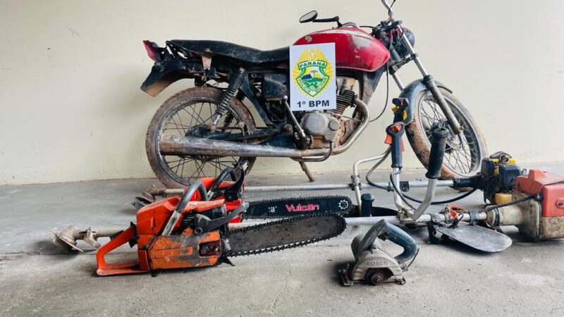 Motocicleta roubada é recuperada pela PM no interior de Carambeí