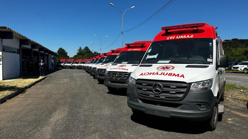 Paraná recebe 15 ambulâncias do Ministério da Saúde para serviço de urgência e emergência