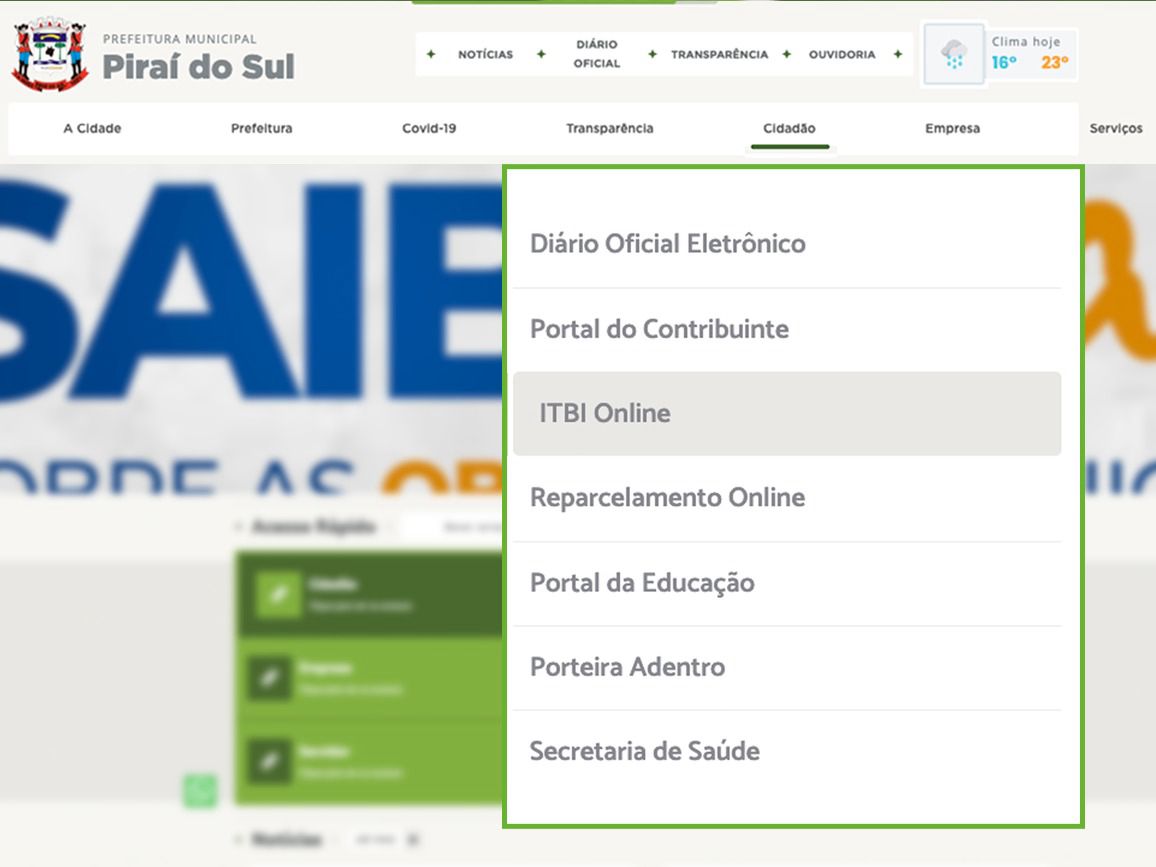 Piraí do Sul implementa nova opção online para pagamento do ITBI