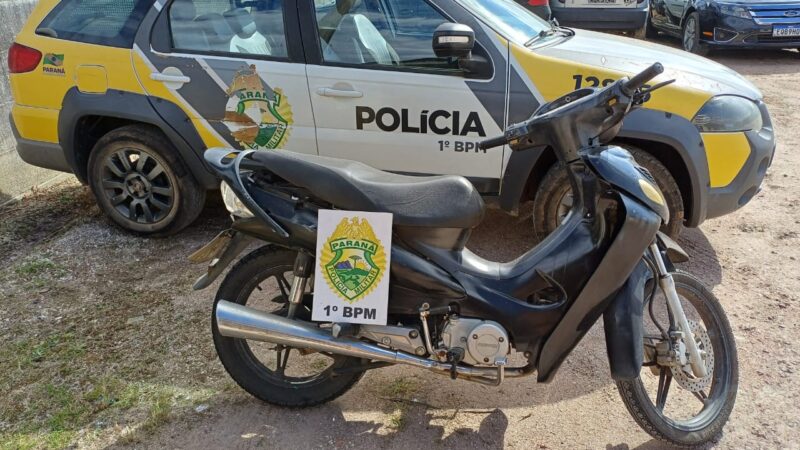 Furto de motocicleta envolvendo o mesmo menor é registrado em Carambeí