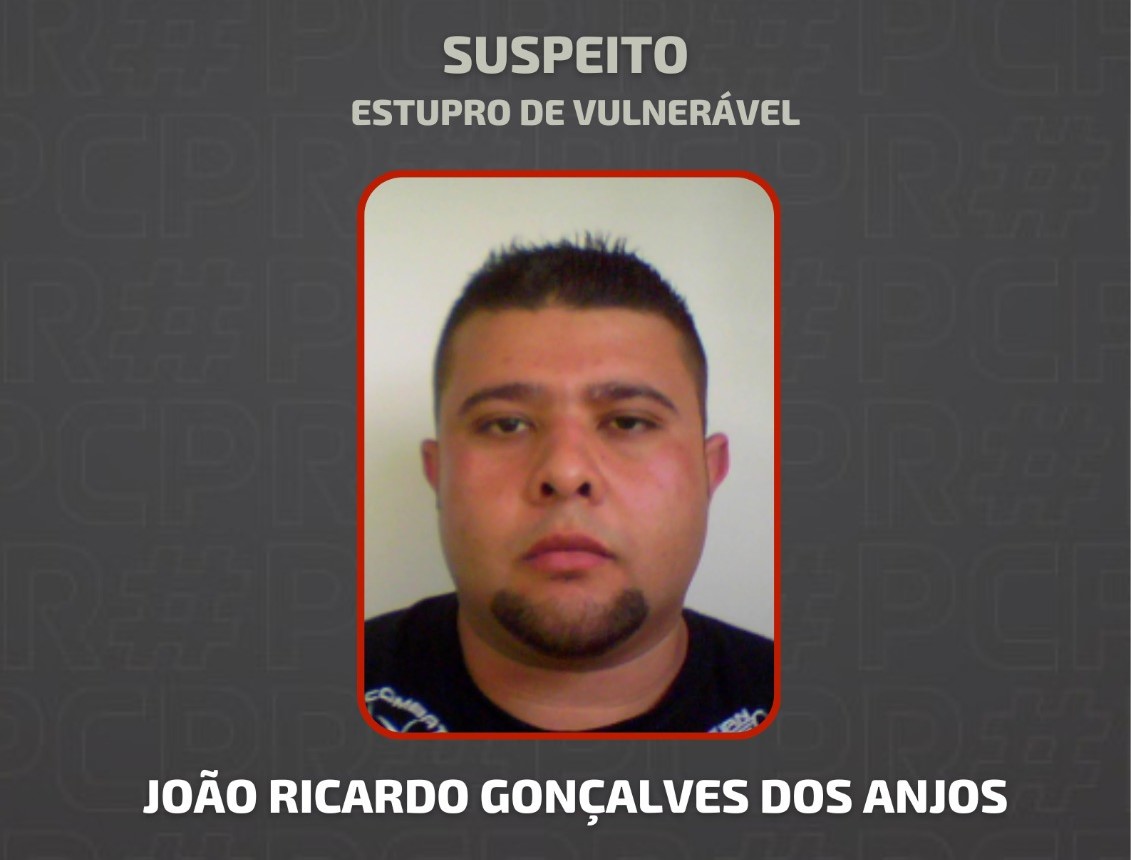 PCPR divulga foto de foragido por estupro de vulnerável em Ponta Grossa